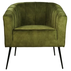 Fauteuil Chester Velours - Olijfgroen
