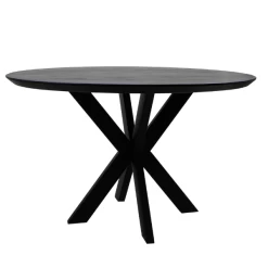 Eettafel Luzern 120cm Acaciahout - Zwart