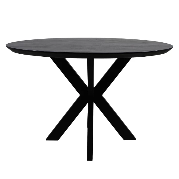 Eettafel Luzern 120cm Acaciahout - Zwart 3 Eettafel Luzern 120cm Acaciahout - Zwart - Afbeelding 3