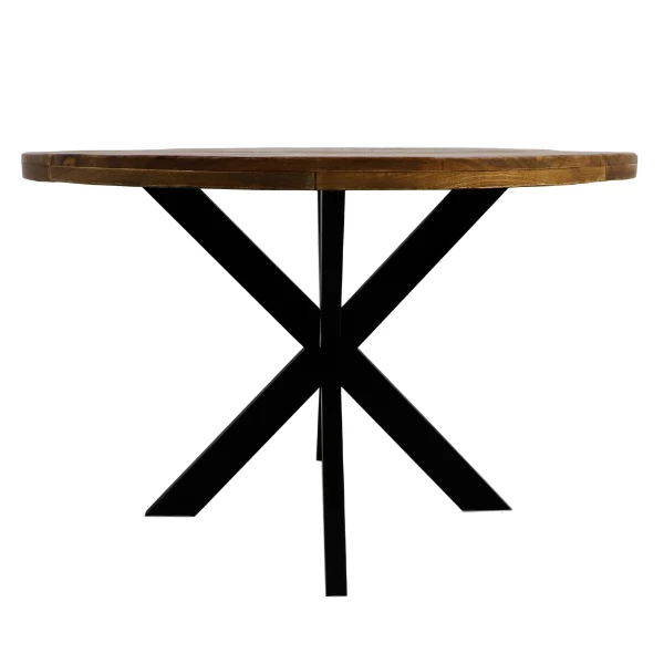 Eettafel Geraldton 120cm Rond Mangohout - Naturel/zwart 3 Eettafel Geraldton 120cm Rond Mangohout - Naturel/zwart - Afbeelding 3