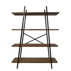 Rek Braydan 160cm Gerecycleerd Javahout - Naturel/zwart