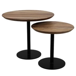 Bijzettafels Luzern Set Van 2 Acaciahout - Naturel/zwart