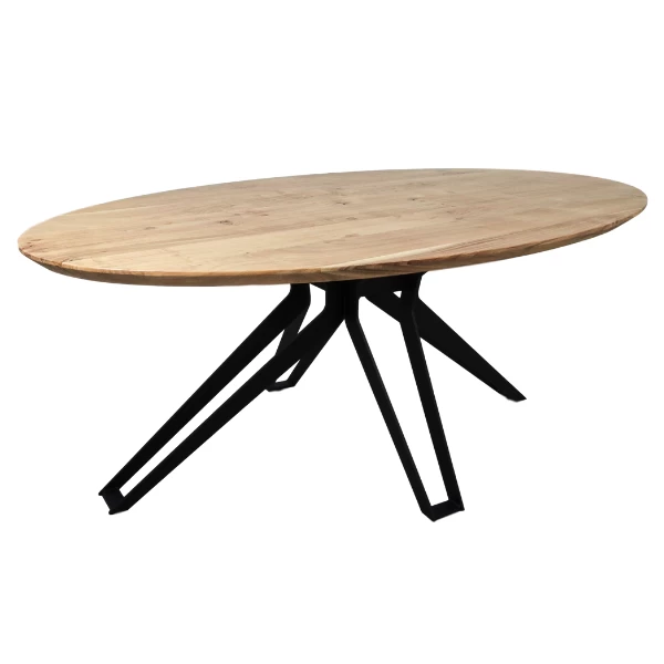 Eettafel Veneto 200x100cm Acaciahout - Naturel/zwart 3 Eettafel Veneto 200x100cm Acaciahout - Naturel/zwart - Afbeelding 3