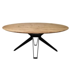 Eettafel Veneto 220x110cm Acaciahout - Naturel/zwart