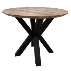 Eettafel Luzern Rond 100cm Acaciahout - Naturel/zwart