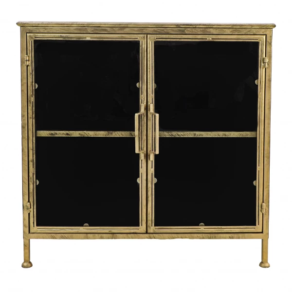 Vitrinekast Fletcher 93x42x90cm - Antiek Goud 8 Vitrinekast Fletcher 93x42x90cm - Antiek Goud - Afbeelding 8