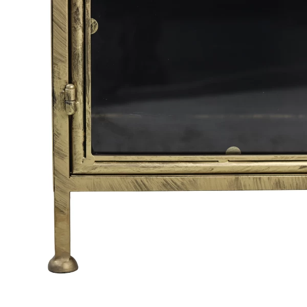 Vitrinekast Fletcher 93x42x90cm - Antiek Goud 2 Vitrinekast Fletcher 93x42x90cm - Antiek Goud - Afbeelding 2