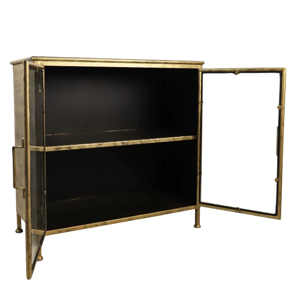 Vitrinekast Fletcher 93x42x90cm - Antiek Goud 6 Vitrinekast Fletcher 93x42x90cm - Antiek Goud - Afbeelding 6