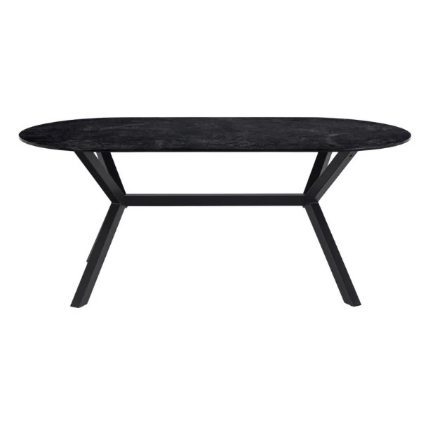 Ovalen Eettafel Laxey 180x90 - Zwart 14 Ovalen Eettafel Laxey 180x90 - Zwart - Afbeelding 14
