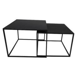 Salontafel Detroit Set Van 2 Metaal - Zwart