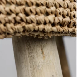 Kruk Malibu ø34cm Raffia En Teakhout - Naturel/beige -Collectie Woonkamermeubels Ontwerp zonder titel 2022 02 02T113739.630 661e