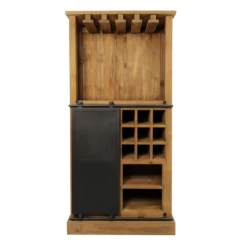 Wijnkast Blackburn 84x40x177cm Met 1 Deur En 2 Lades - Naturel/zwart -Collectie Woonkamermeubels Ontwerp zonder titel 2022 02 03T114353.367 313d