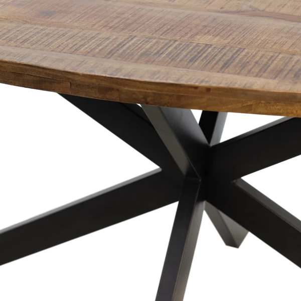 Eettafel Geraldton 240x110cm Mangohout - Naturel/zwart 2 Eettafel Geraldton 240x110cm Mangohout - Naturel/zwart - Afbeelding 2