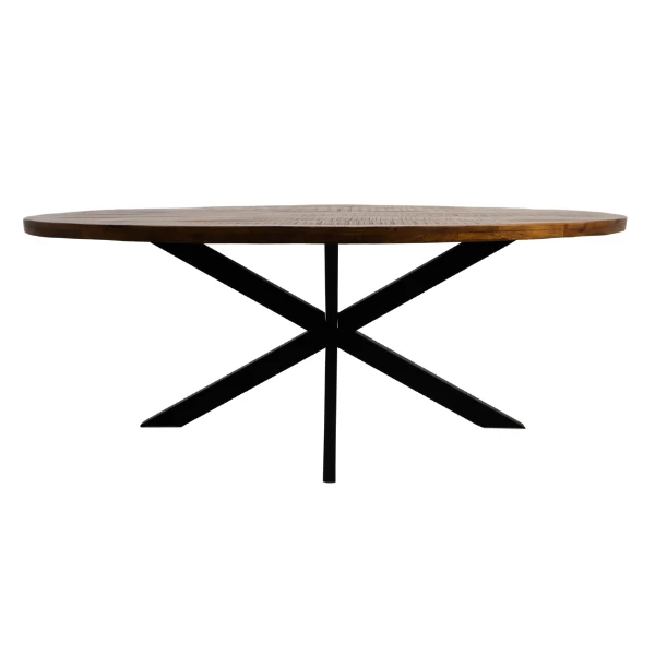 Eettafel Geraldton 180x100cm Mangohout - Naturel/zwart 4 Eettafel Geraldton 180x100cm Mangohout - Naturel/zwart - Afbeelding 4