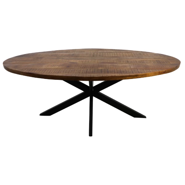 Eettafel Geraldton 180x100cm Mangohout - Naturel/zwart 1 Eettafel Geraldton 180x100cm Mangohout - Naturel/zwart