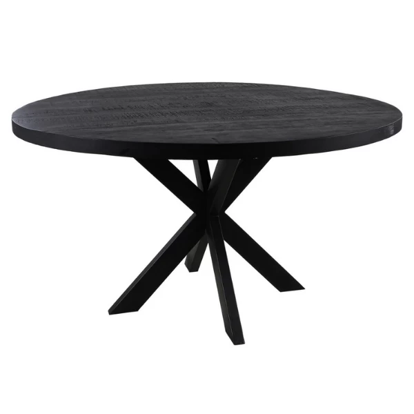 Eettafel Geraldton Rond 100cm Mangohout - Zwart 1 Eettafel Geraldton Rond 100cm Mangohout - Zwart