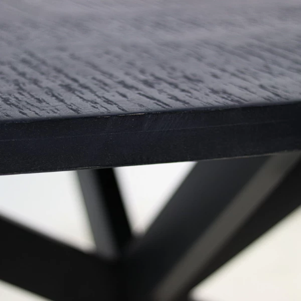 Eettafel Geraldton Rond 100cm Mangohout - Zwart 3 Eettafel Geraldton Rond 100cm Mangohout - Zwart - Afbeelding 3