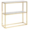 Sidetable Anika 79,50cm - Wit Marmer/goud