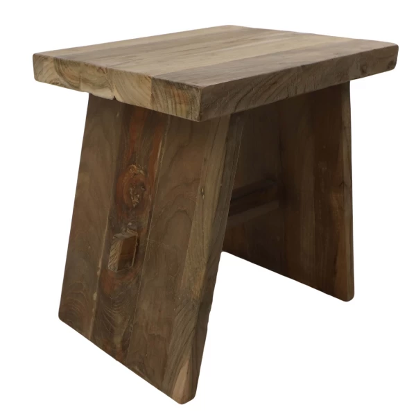 Decoratieve Kruk Jura 45x35x45cm Teakhout - Naturel 3 Decoratieve Kruk Jura 45x35x45cm Teakhout - Naturel - Afbeelding 3