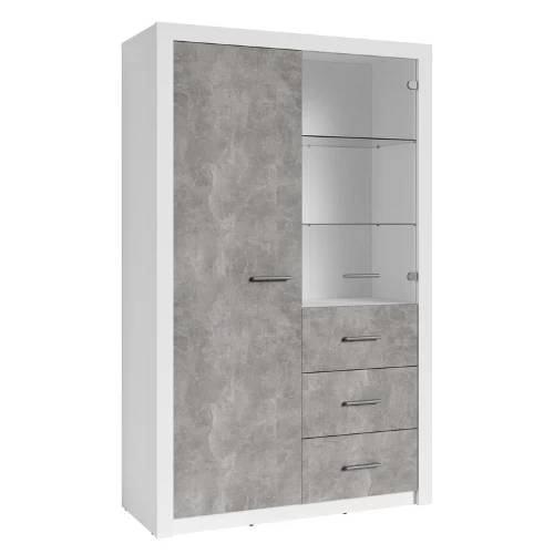 Vitrinekast Alexi Met Ledverlichting - Wit/beton 4 Vitrinekast Alexi Met Ledverlichting - Wit/beton - Afbeelding 4