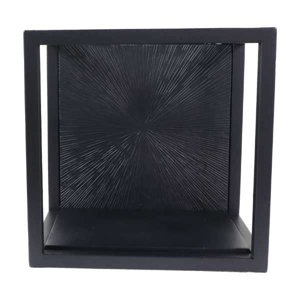 Wandbox Downton 25x25x18cm Mangohout En Metaal - Zwart 2 Wandbox Downton 25x25x18cm Mangohout En Metaal - Zwart - Afbeelding 2