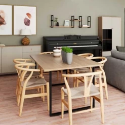 Eettafel Inda 180x90 - Beige/walnoot