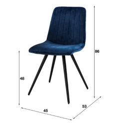 Eetkamerstoel Hussar - Blauw Velours -Collectie Woonkamermeubels Ontwerp zonder titel 2022 05 24T112511.398 dc15
