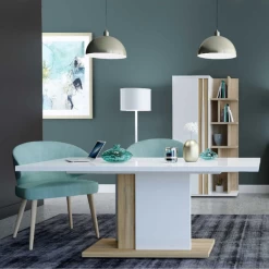 Eettafel Tannee 180/225x90cm Verlengbaar - Wit/eik