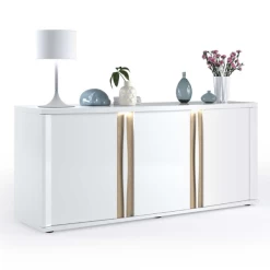 Dressoir Tannee 200x57x87cm 3 Deuren - Wit/eik