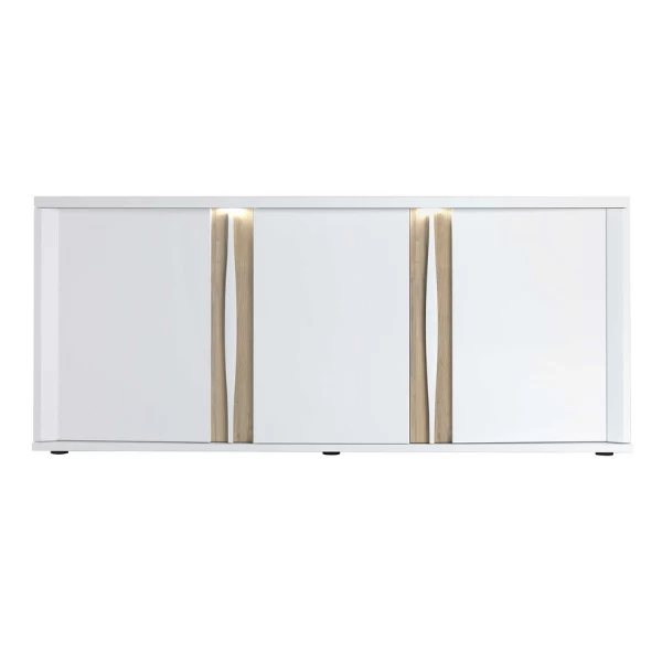 Dressoir Tannee 200x57x87cm 3 Deuren - Wit/eik 9 Dressoir Tannee 200x57x87cm 3 Deuren - Wit/eik - Afbeelding 9