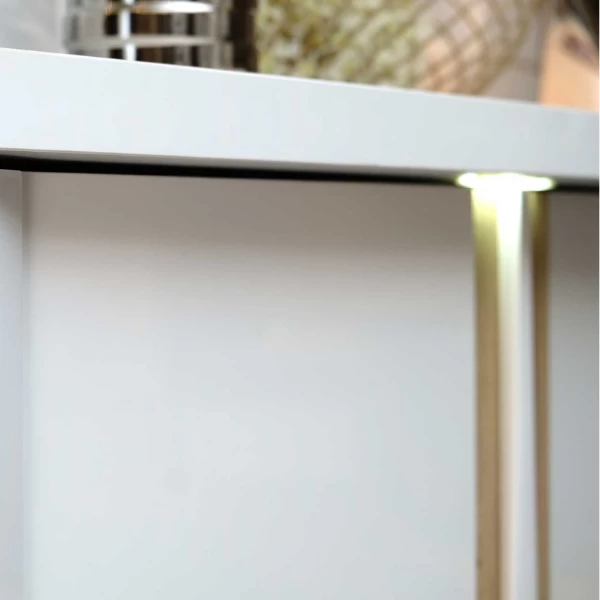 Dressoir Tannee 200x57x87cm 3 Deuren - Wit/eik 4 Dressoir Tannee 200x57x87cm 3 Deuren - Wit/eik - Afbeelding 4