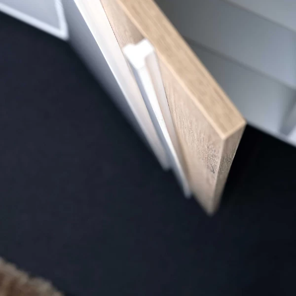 Dressoir Tannee 200x57x87cm 3 Deuren - Wit/eik 2 Dressoir Tannee 200x57x87cm 3 Deuren - Wit/eik - Afbeelding 2