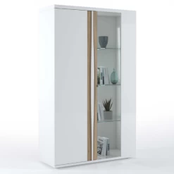 Vitrinekast Tannee 110x45x180cm 2 Deuren - Wit/eik 15 Vitrinekast Tannee 110x45x180cm 2 Deuren - Wit/eik -Collectie Woonkamermeubels Ontwerp zonder titel 2022 06 01T091436.979 872c