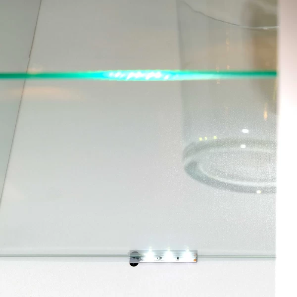 Vitrinekast Tannee 110x45x180cm 2 Deuren - Wit/eik 4 Vitrinekast Tannee 110x45x180cm 2 Deuren - Wit/eik - Afbeelding 4