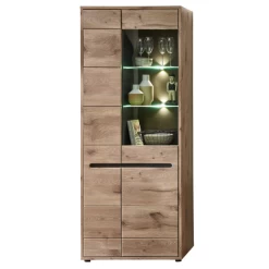 Vitrinekast Bellini 80cm 2 Deuren - Eik/antraciet