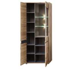 Vitrinekast Bellini 80cm 2 Deuren - Eik/antraciet -Collectie Woonkamermeubels Ontwerp zonder titel 2022 08 04T084331.311 2199