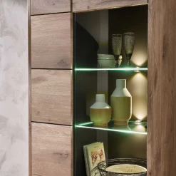 Vitrinekast Bellini 80cm 2 Deuren - Eik/antraciet -Collectie Woonkamermeubels Ontwerp zonder titel 2022 08 04T084514.965 8970