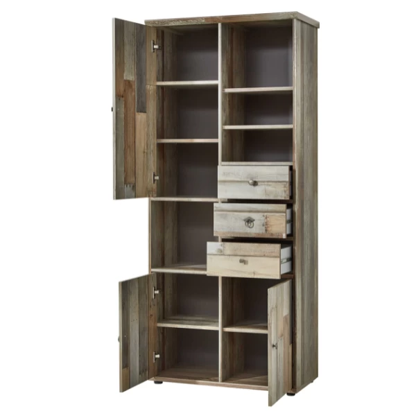 Buffetkast Clem 83cm 3 Deuren & 3 Lades - Driftwood 4 Buffetkast Clem 83cm 3 Deuren & 3 Lades - Driftwood - Afbeelding 4