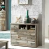 Commode Clem 99cm 1 Deur & 5 Lades - Driftwood
