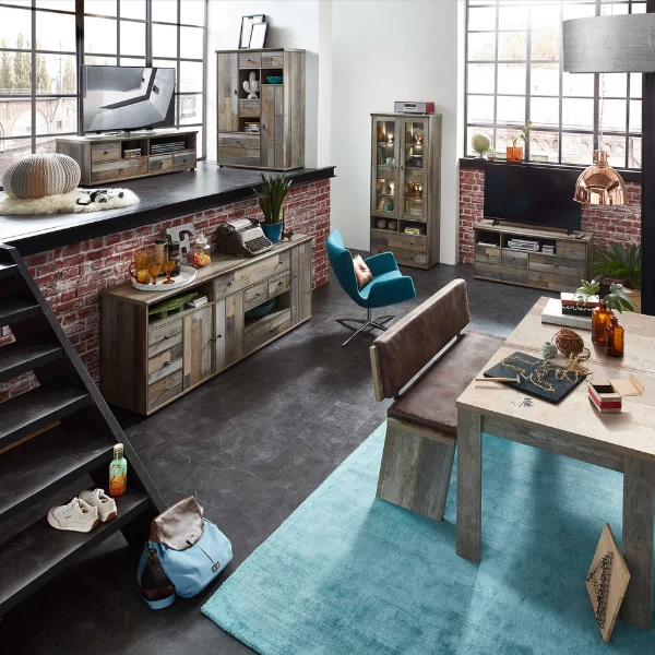 Buffetkast Clem 99cm Drie Deuren & Drie Lades - Driftwood 3 Buffetkast Clem 99cm Drie Deuren & Drie Lades - Driftwood - Afbeelding 3