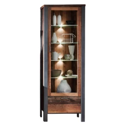 Vitrinekast Carthago 69cm 1 Deur & 1 Lade - Oud Hout/antraciet -Collectie Woonkamermeubels Ontwerp zonder titel 2022 08 05T134935.482 03a6