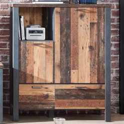 Buffetkast Carthago 2 Deuren & 2 Lades - Oud Hout/antraciet