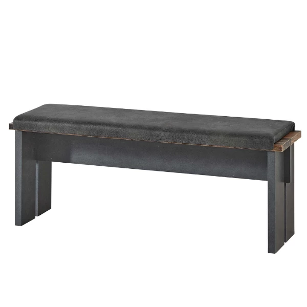 Eetkamerbank Carthago 126cm - Antraciet/oud Hout 2 Eetkamerbank Carthago 126cm - Antraciet/oud Hout - Afbeelding 2