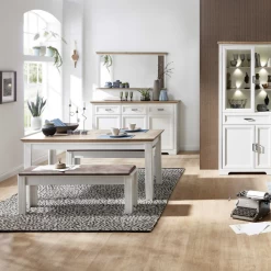 Eetkamerbank Samine 126cm - Wit/bruin 5 Eetkamerbank Samine 126cm - Wit/bruin -Collectie Woonkamermeubels Ontwerp zonder titel 2022 08 09T095731.867 5603