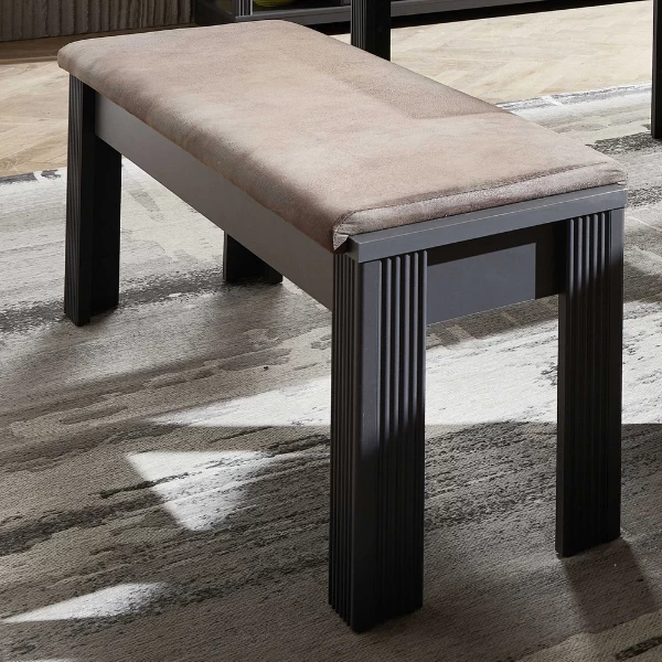 Eetkamerbank Samine 126cm - Grafiet/bruin 1 Eetkamerbank Samine 126cm - Grafiet/bruin