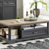 Salontafel Samine 1 Lade & 2 Vakken - Grafiet/eik