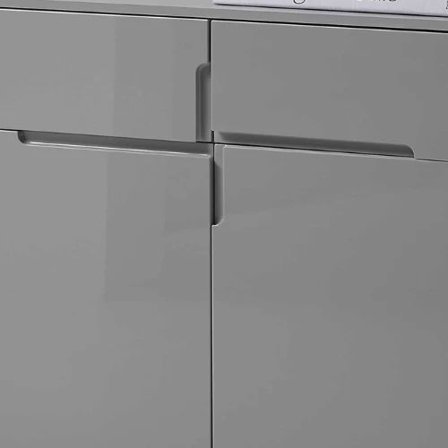 Commode Seta Met 2 Deuren En 2 Lades - Hoogglans Grijs 4 Commode Seta Met 2 Deuren En 2 Lades - Hoogglans Grijs - Afbeelding 4