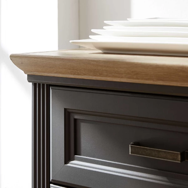 Wijnkast Samine 66cm Voor 6 Flessen 1 Deur & 1 Lade - Grafiet/eik 2 Wijnkast Samine 66cm Voor 6 Flessen 1 Deur & 1 Lade - Grafiet/eik - Afbeelding 2