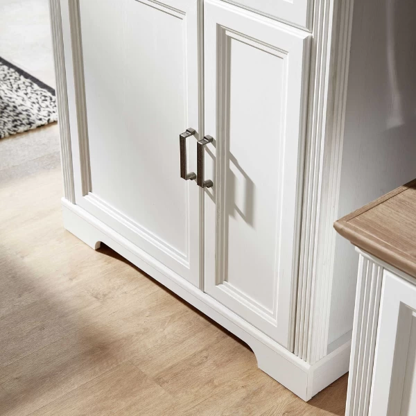 Vitrinekast Samine 93cm 3 Deuren & 1 Lade - Wit/eik 2 Vitrinekast Samine 93cm 3 Deuren & 1 Lade - Wit/eik - Afbeelding 2