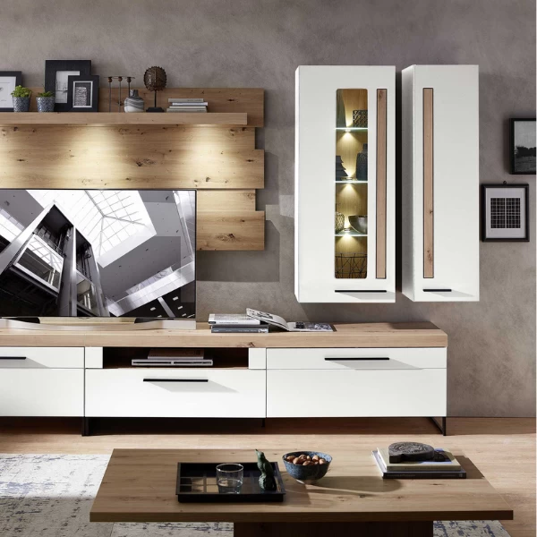 Hangkast Lorna 36cm - Wit/eik 2 Hangkast Lorna 36cm - Wit/eik - Afbeelding 2